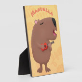 Plaque Photo Illustration de dessin animé de capybara ukulele (Côté)