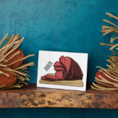 Plaque Photo Illustration de dessin animé de jambon  (Côté)