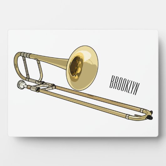 Plaque Photo Illustration de dessin animé de Trombone (Devant)