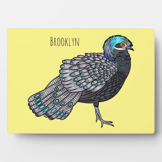 Plaque Photo illustration de dessin animé d'oiseau paon-phasian (Devant)