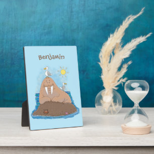 Plaque Photo Illustration de dessin animé d'un morse heureux et