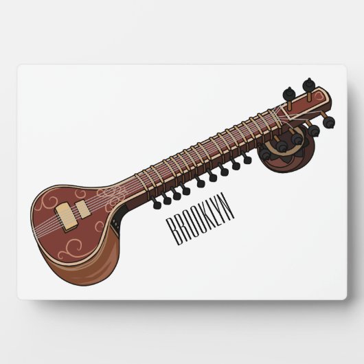 Plaque Photo Illustration de dessin de Sitar (Devant)