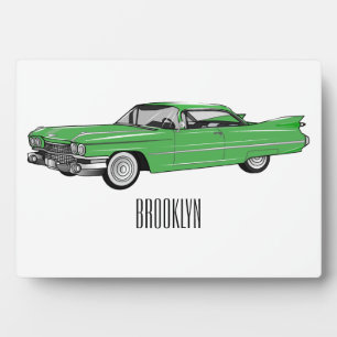 Plaque Photo Illustration de dessin de voiture classique 1959