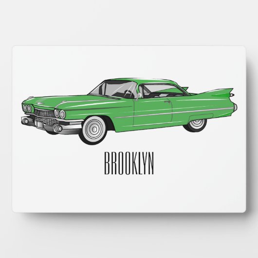 Plaque Photo Illustration de dessin de voiture classique 1959 (Devant)