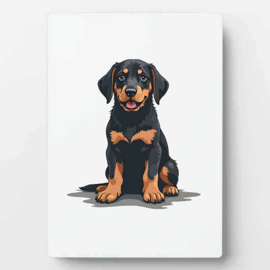 Plaque Photo Illustration de dos de chien noir et bronzé vintag (Devant)