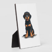 Plaque Photo Illustration de dos de chien noir et bronzé vintag (Côté)