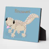 Plaque Photo Illustration de gecko tan tan mignon (Côté)