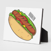Plaque Photo Illustration de Hot dog (Côté)