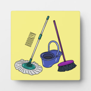 Plaque Photo Illustration de la bande dessinée Broom & mop