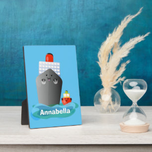 Plaque Photo Illustration de la caricature de remorqueur de paq