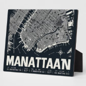 Plaque Photo Illustration de la carte de Manhattan (Côté)