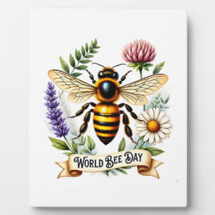 Plaque Photo Illustration de la Journée mondiale des abeilles a