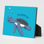 Plaque Photo Illustration de la petite tortue de mer (Côté)