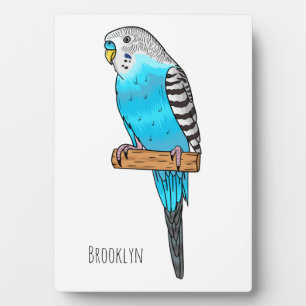 Plaque Photo Illustration de l'oiseau bleu budgerigar