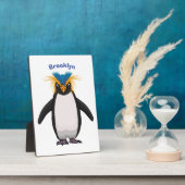 Plaque Photo Illustration de mignon macaroni pingouin (Côté)