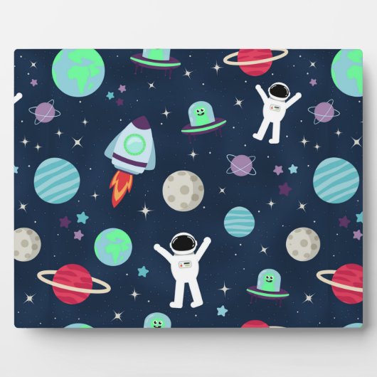 Plaque Photo Illustration de motif spatial (Devant)