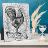 Plaque Photo Illustration de poulet vintage (Côté)