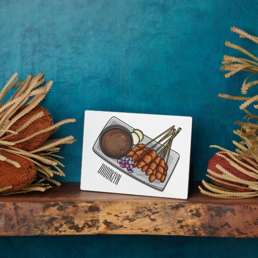 Plaque Photo Illustration de Satay (Côté)