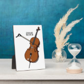 Plaque Photo Illustration de violoncelle (Côté)