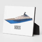 Plaque Photo Illustration de yacht (Côté)