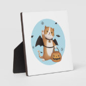 Plaque Photo Illustration d'Halloween : Chat de chaume (Recto)