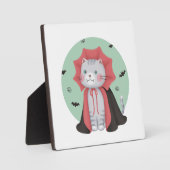Plaque Photo Illustration d'Halloween : Vampire Cat (Recto)