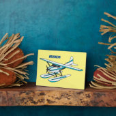Plaque Photo Illustration d'hydravion bleu blanc (Côté)