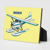 Plaque Photo Illustration d'hydravion bleu blanc (Côté)