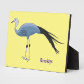 Plaque Photo Illustration d'oiseau de grue bleue (Côté)