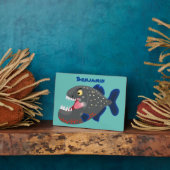 Plaque Photo Illustration drôle de piranha affamée (Côté)