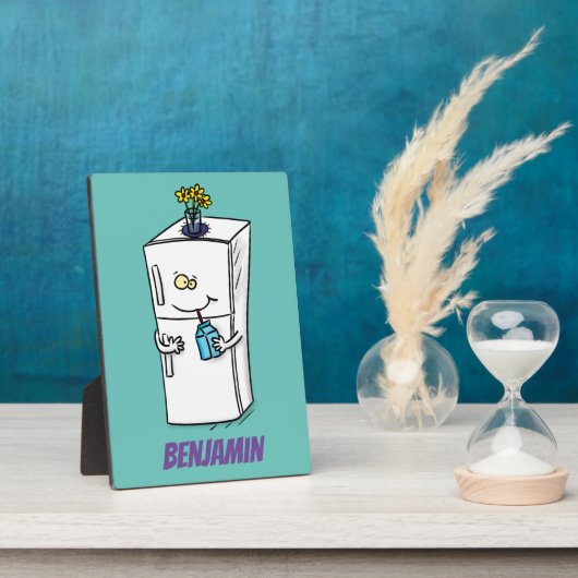 Plaque Photo Illustration drôle de réfrigérateur (Côté)