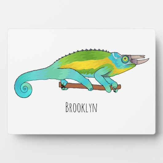 Plaque Photo Illustration du caméléon de Jackson (Devant)