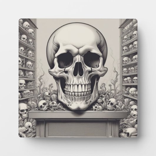 Plaque Photo Illustration du crâne (Devant)