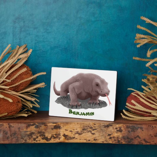 Plaque Photo Illustration du dragon de Komodo (Côté)