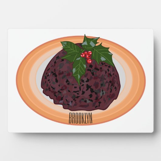 Plaque Photo Illustration du pudding de Noël (Devant)