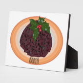 Plaque Photo Illustration du pudding de Noël (Côté)