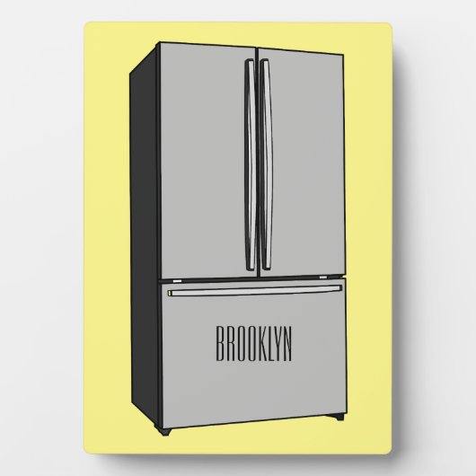 Plaque Photo Illustration du réfrigérateur de porte française (Devant)