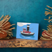 Plaque Photo Illustration d'un bateau à chalutier mignon (Côté)