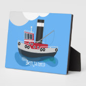 Plaque Photo Illustration d'un bateau à chalutier mignon (Côté)