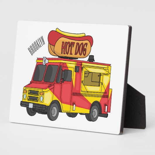 Plaque Photo Illustration d'un camion de nourriture pour chien (Côté)