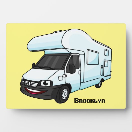 Plaque Photo Illustration d'un campervan heureux (Devant)