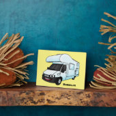 Plaque Photo Illustration d'un campervan heureux (Côté)