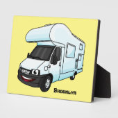 Plaque Photo Illustration d'un campervan heureux (Côté)