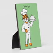 Plaque Photo Illustration d'un chef tigre drôle et mignon (Côté)
