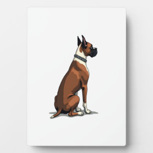 Plaque Photo Illustration d'un chien Boxer vintage vu de dos Ma
