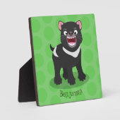 Plaque Photo Illustration d'un diable de Tasmanie affamé (Recto)