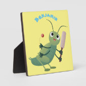 Plaque Photo Illustration d'un insecte du cricket vert mou (Recto)