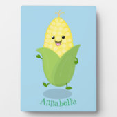 Plaque Photo Illustration d'une caricature de maïs joyeux (Devant)