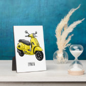 Plaque Photo Illustration d'une moto cyclable (Côté)