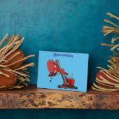 Plaque Photo Illustration d'une pelle à vapeur rouge mou (Côté)